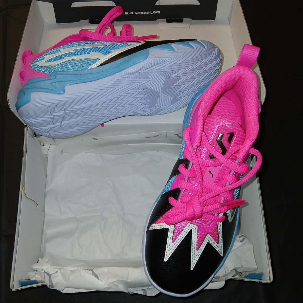 Puma Kids' Vibrant Pink and Blue Sneakers - Picture 4 of 4